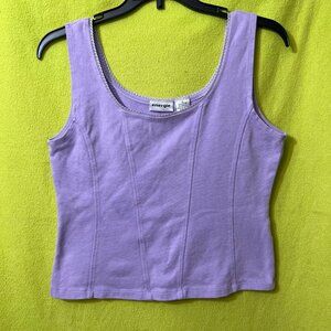 Vintage Energie Corset Crop Tank Top Purple Lavender XL